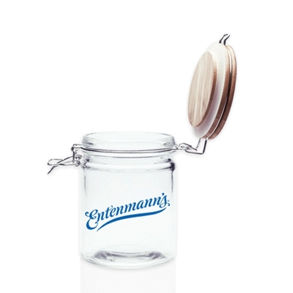 22 oz. Candy Jars with Hinged Wood Lids - 22 oz. Candy Jars with Hinged Wood Lids - Image 4 of 8