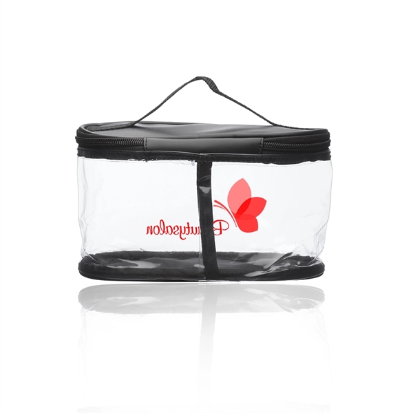 Clear PVC Cosmetic Travel Bag with Handle - Clear PVC Cosmetic Travel Bag with Handle - Image 2 of 5