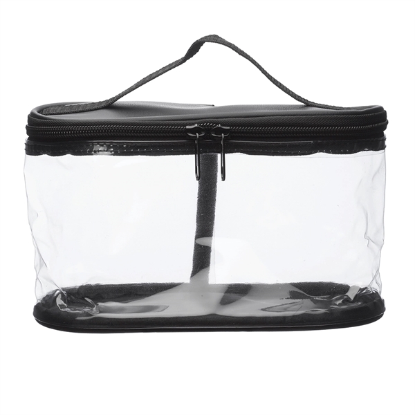 Clear PVC Cosmetic Travel Bag with Handle - Clear PVC Cosmetic Travel Bag with Handle - Image 3 of 5