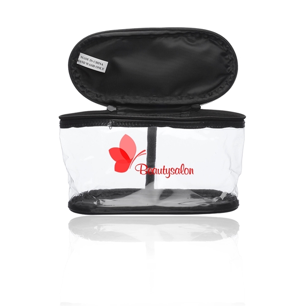 Clear PVC Cosmetic Travel Bag with Handle - Clear PVC Cosmetic Travel Bag with Handle - Image 4 of 5