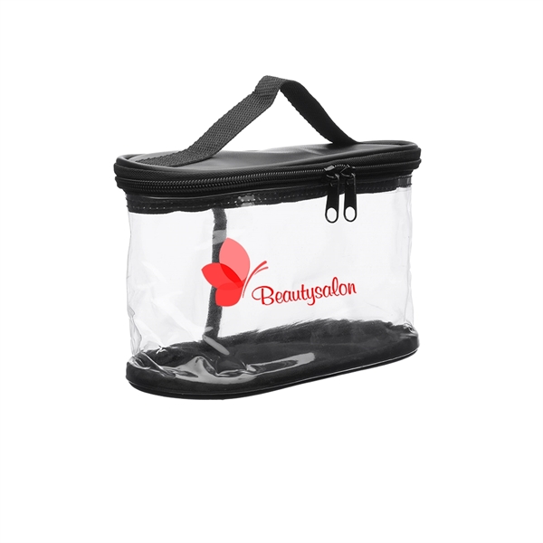 Clear PVC Cosmetic Travel Bag with Handle - Clear PVC Cosmetic Travel Bag with Handle - Image 5 of 5