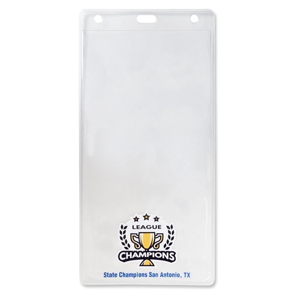 Vertical Large Event-Size Vinyl Badge Holder, 4.13" x 8.13" - Vertical Large Event-Size Vinyl Badge Holder, 4.13" x 8.13" - Image 2 of 2