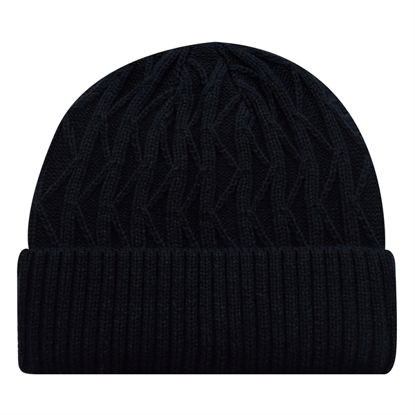 Acrylic, Cuff Toque, Jacquard Cable Knit - Acrylic, Cuff Toque, Jacquard Cable Knit - Image 1 of 7