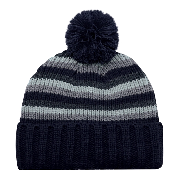Acrylic, Cuff Toque, Chunky knit with 8cm Pompom - Acrylic, Cuff Toque, Chunky knit with 8cm Pompom - Image 4 of 7