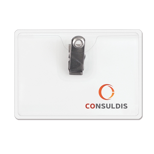 Horizontal Premium Clip-On Vinyl Badge Holders, 3.4" x 2.25" - Horizontal Premium Clip-On Vinyl Badge Holders, 3.4" x 2.25" - Image 0 of 2