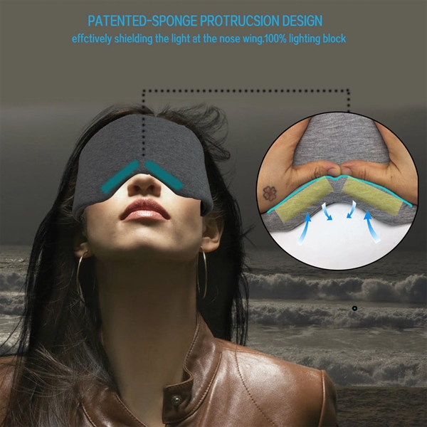 Light Blocking Cotton Sleep Eye Mask With Adjustable Strap - Light Blocking Cotton Sleep Eye Mask With Adjustable Strap - Image 4 of 4