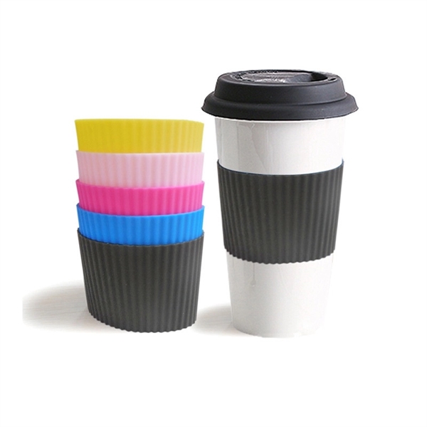Heat-resistant Silicone Coffee Cup Sleeve - Heat-resistant Silicone Coffee Cup Sleeve - Image 0 of 2