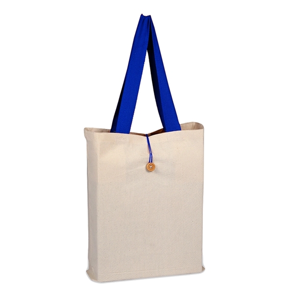 Button-Up Tote With Colored Handle - Button-Up Tote With Colored Handle - Image 3 of 3