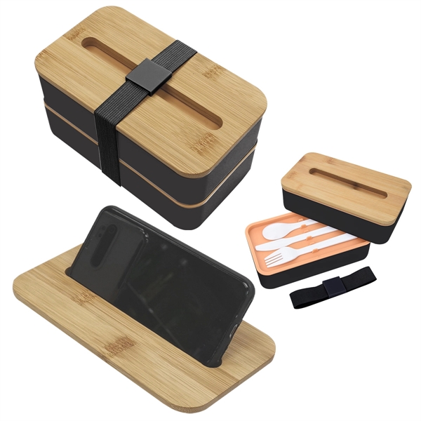 Stackable Bento Box With Phone Stand - Stackable Bento Box With Phone Stand - Image 1 of 19