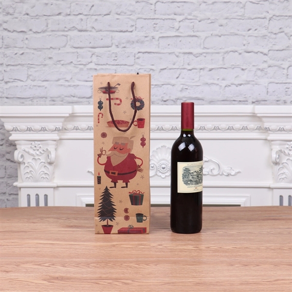 Christmas Kraft Paper Wine Gift Bag - Christmas Kraft Paper Wine Gift Bag - Image 5 of 5