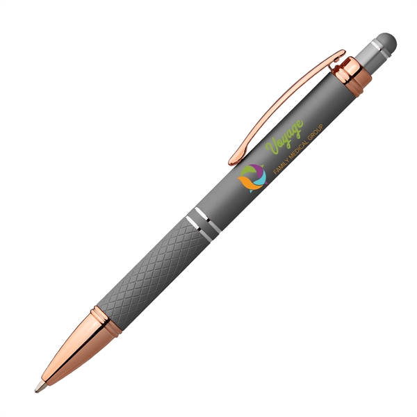 Phoenix Softy Rose Gold Metallic Pen w/ Stylus - Full Color - Phoenix Softy Rose Gold Metallic Pen w/ Stylus - Full Color - Image 3 of 3