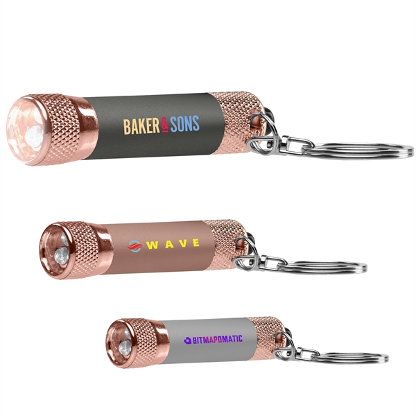 Chroma Softy Rose Gold Metallic- LED Flashlight with Keyring - Chroma Softy Rose Gold Metallic- LED Flashlight with Keyring - Image 0 of 3