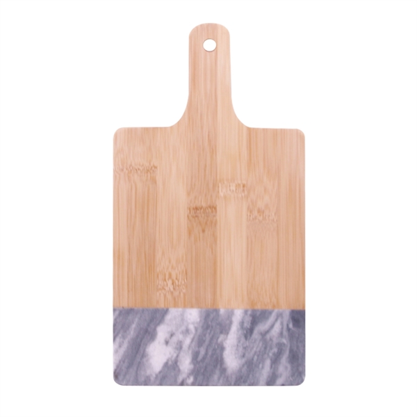 Black Marble & Bamboo Cutting Board - Black Marble & Bamboo Cutting Board - Image 1 of 2