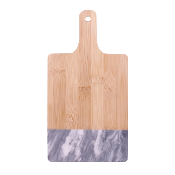 Custom Black Marble & Bamboo Cutting Board