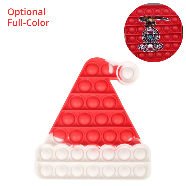 Santa Hat Pop It Fidget Toy - Optional Full-Color - Santa Hat Pop It Fidget Toy - Optional Full-Color - Image 0 of 3