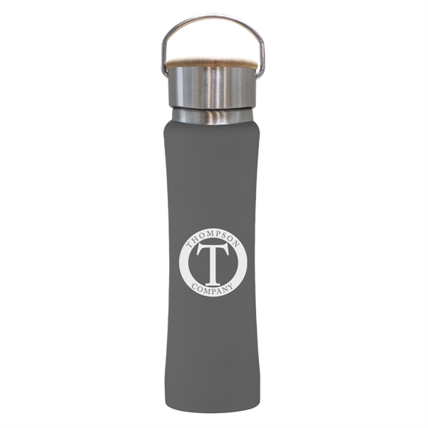 25 Oz. Hampton Stainless Steel Bottle With Bamboo Lid - 25 Oz. Hampton Stainless Steel Bottle With Bamboo Lid - Image 3 of 6