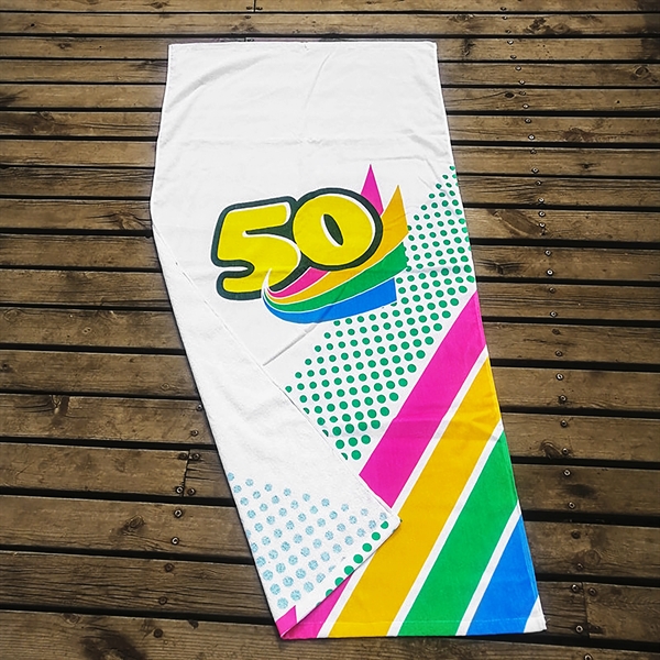 Premium Full Color Superfine Fiber Beach Towel 27.5" x 55" - Premium Full Color Superfine Fiber Beach Towel 27.5" x 55" - Image 0 of 4