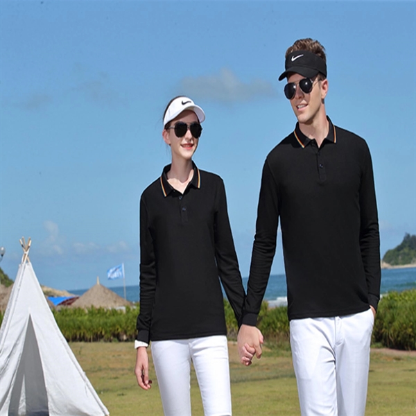 Men's Long Sleeve Polo Shirt - Men's Long Sleeve Polo Shirt - Image 3 of 4