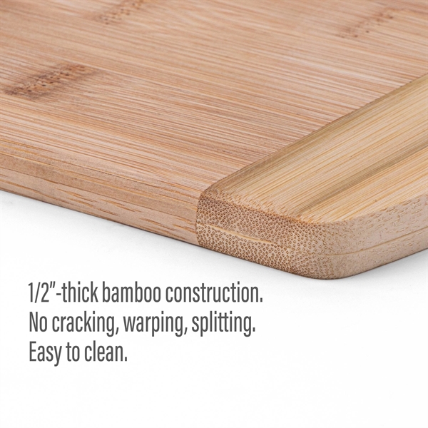 The Brisbane 11-Inch Two-Tone Deluxe Bamboo Cutting Board - The Brisbane 11-Inch Two-Tone Deluxe Bamboo Cutting Board - Image 4 of 5