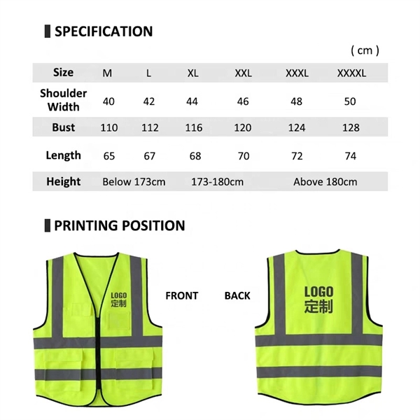 Hi Vis Reflective Safety Vest Jacket - Hi Vis Reflective Safety Vest Jacket - Image 2 of 2