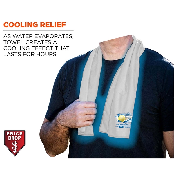 White Cooling Sports Towel, 12"x40"