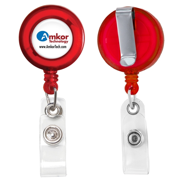30" Cord Round Retractable Badge Reel - 30" Cord Round Retractable Badge Reel - Image 1 of 4