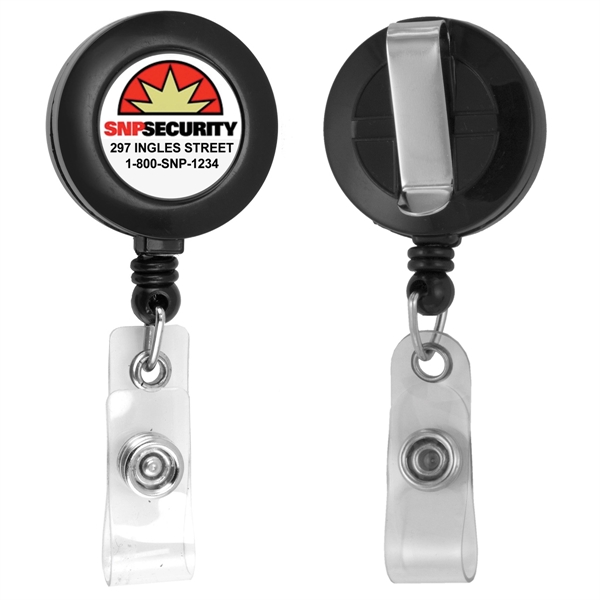30" Cord Round Retractable Badge Reel - 30" Cord Round Retractable Badge Reel - Image 3 of 4