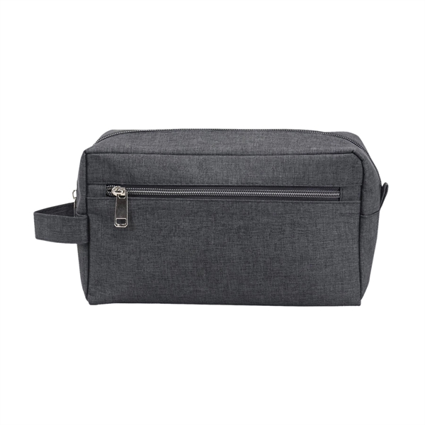 300D Polyester Heather Zipper Toiletry Travel Kit Bag - 300D Polyester Heather Zipper Toiletry Travel Kit Bag - Image 1 of 1