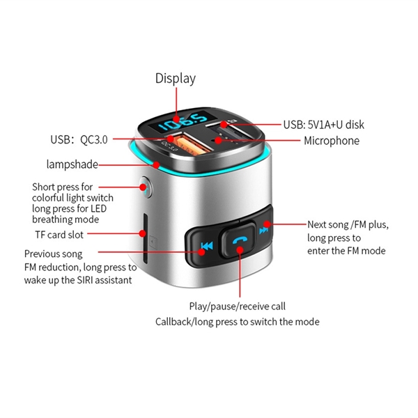 Bluetooth FM Transmitter Car MP3 Player - Bluetooth FM Transmitter Car MP3 Player - Image 2 of 5