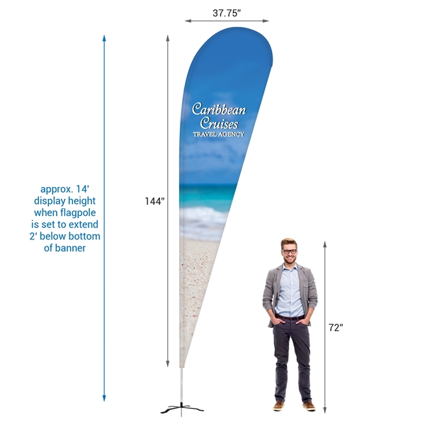 12' Double Sided Teardrop Banner w/ Premium Hardware & Base - 12' Double Sided Teardrop Banner w/ Premium Hardware & Base - Image 7 of 15