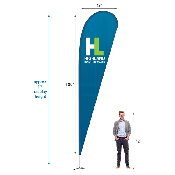 15' Double Sided Teardrop Banner w/ Premium Hardware & Base - 15' Double Sided Teardrop Banner w/ Premium Hardware & Base - Image 7 of 15