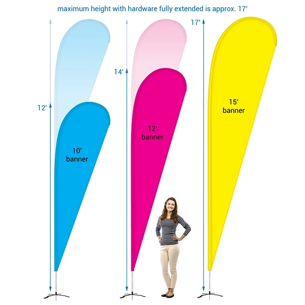 15' Double Sided Teardrop Banner w/ Premium Hardware & Base - 15' Double Sided Teardrop Banner w/ Premium Hardware & Base - Image 8 of 15