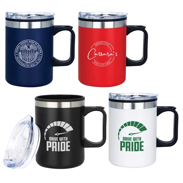 Laurie 14 oz. Double Walled Stainless Steel Camper Mug - Laurie 14 oz. Double Walled Stainless Steel Camper Mug - Image 0 of 5