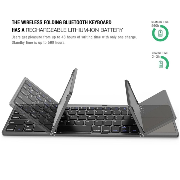 Mini Wireless Folding Keyboard Touch Pad - Mini Wireless Folding Keyboard Touch Pad - Image 3 of 4