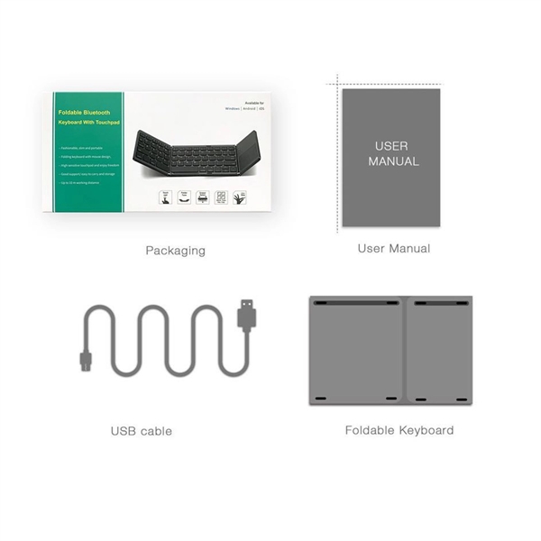 Mini Wireless Folding Keyboard Touch Pad - Mini Wireless Folding Keyboard Touch Pad - Image 4 of 4