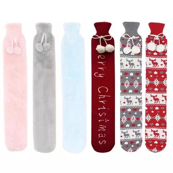 Long Hot Water Bag with Soft Plush Cover - Long Hot Water Bag with Soft Plush Cover - Image 0 of 3
