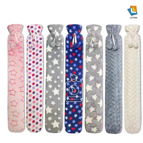 Long Hot Water Bag with Soft Plush Cover - Long Hot Water Bag with Soft Plush Cover - Image 1 of 3