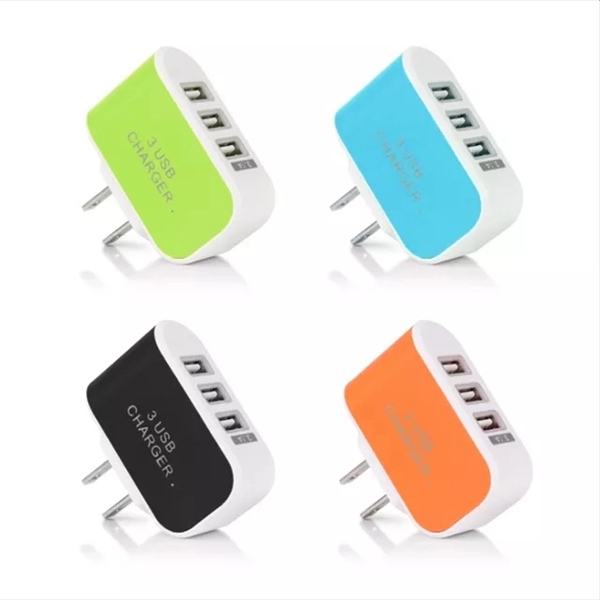 3 Port USB Travel Wall Charger Plug - 3 Port USB Travel Wall Charger Plug - Image 0 of 5