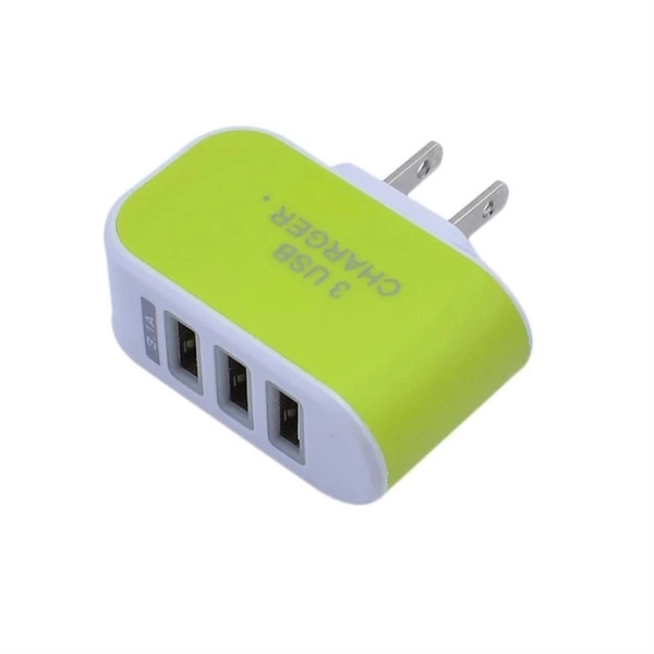3 Port USB Travel Wall Charger Plug - 3 Port USB Travel Wall Charger Plug - Image 1 of 5