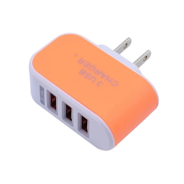 3 Port USB Travel Wall Charger Plug - 3 Port USB Travel Wall Charger Plug - Image 2 of 5