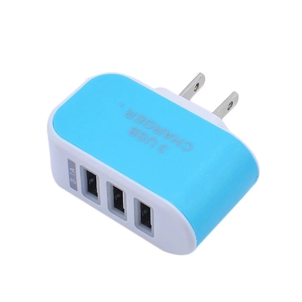 3 Port USB Travel Wall Charger Plug - 3 Port USB Travel Wall Charger Plug - Image 3 of 5
