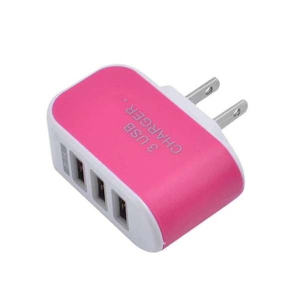 3 Port USB Travel Wall Charger Plug - 3 Port USB Travel Wall Charger Plug - Image 4 of 5