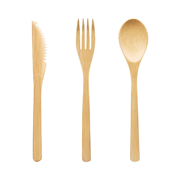 3 in1 Bamboo Cutlery Set - 3 in1 Bamboo Cutlery Set - Image 1 of 1