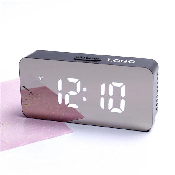 LED Mirror Digital Desk Alarm Clock - LED Mirror Digital Desk Alarm Clock - Image 0 of 4
