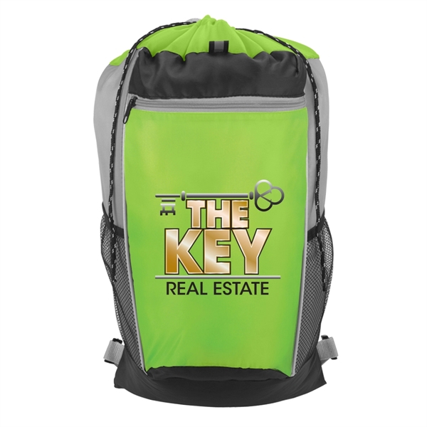 Tri-Color Drawstring Backpack - Tri-Color Drawstring Backpack - Image 4 of 17