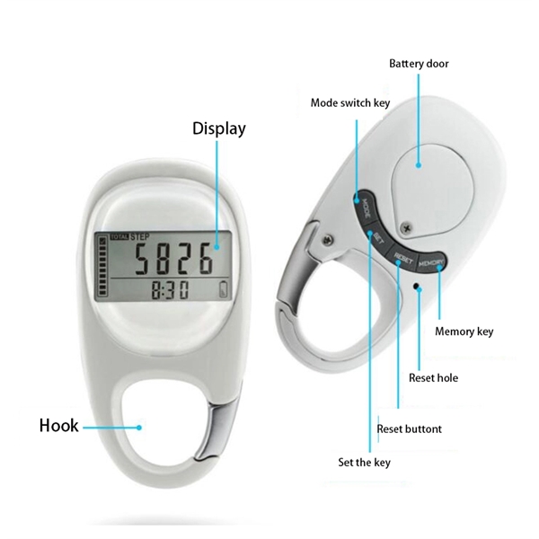 3D Sensor Digital Walking Distance Pedometer Step Counter - 3D Sensor Digital Walking Distance Pedometer Step Counter - Image 1 of 2