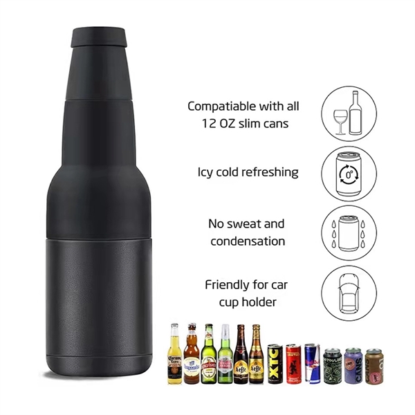 12oz Insulated Beer Bottle Cooler With Opener - 12oz Insulated Beer Bottle Cooler With Opener - Image 5 of 6