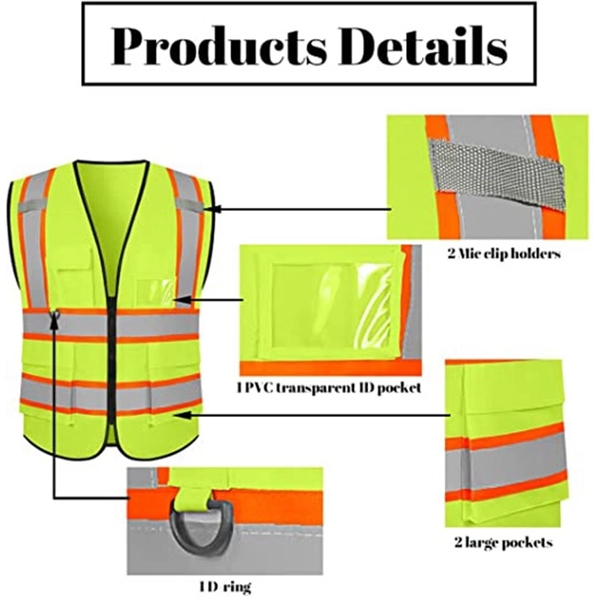 Reflective High Visibility Vest Workwear - Reflective High Visibility Vest Workwear - Image 1 of 5