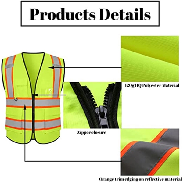Reflective High Visibility Vest Workwear - Reflective High Visibility Vest Workwear - Image 4 of 5