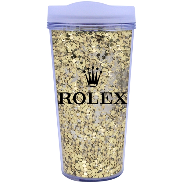 17 oz. Glamour Glitter Tumbler - Made in USA - 17 oz. Glamour Glitter Tumbler - Made in USA - Image 2 of 6